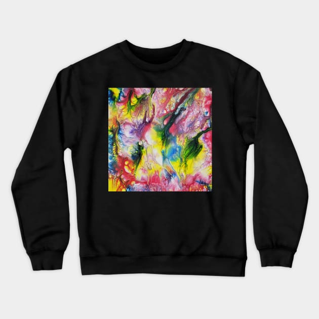 Vivid Multicolor Abstract Crewneck Sweatshirt by Klssaginaw